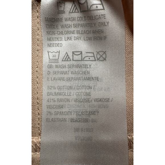 Isaac Mizrahi 18W Khaki Stretch Culotte Pants Elastic Waist Button Hem A375760 - Picture 5 of 16